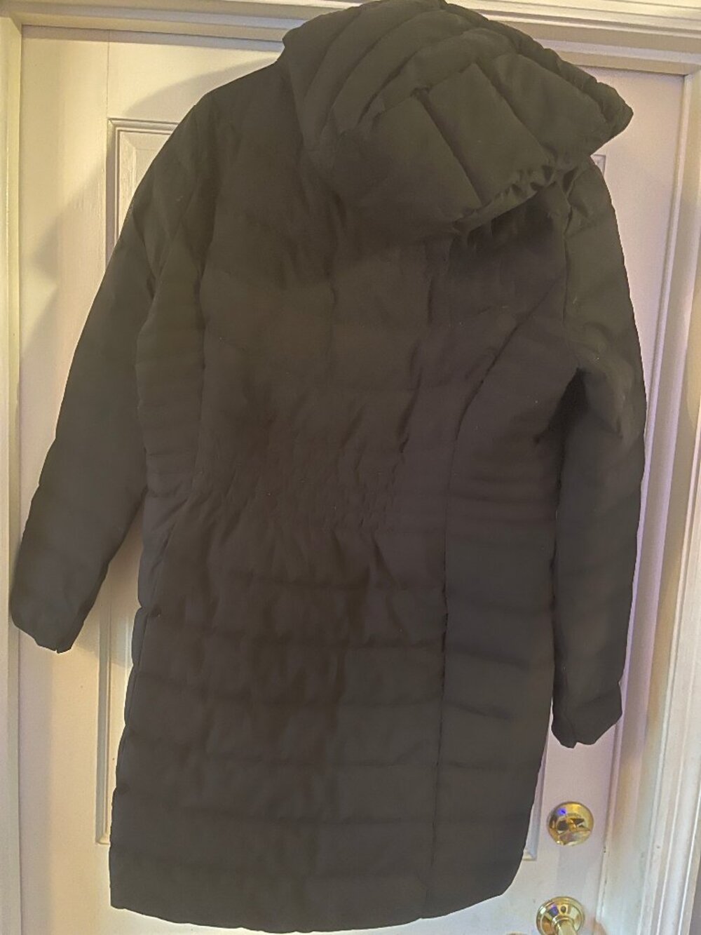 DKNY down-filled puffer coat, hooded mid-length, size L - Picture 3 of 8